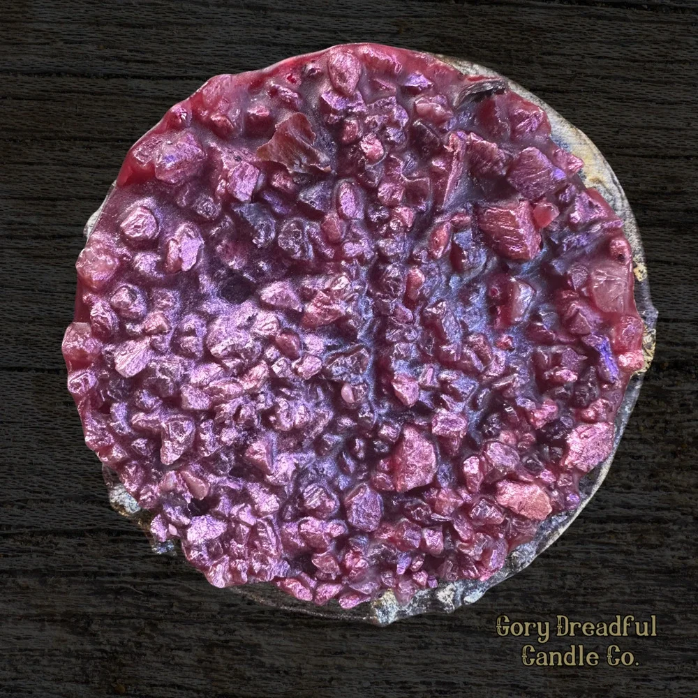 Peach Plunder Wax Melt Druzy - Brandied Peach & Leather Scent